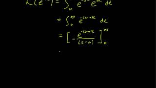 7.1 Laplace transforms of exponential functions