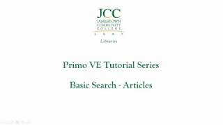 Primo - Basic Search - Articles