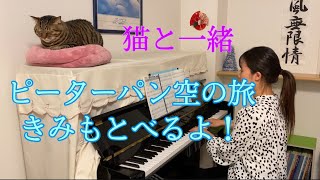 ピアノ『ピーターパン空の旅　きみもとべるよ！』〜猫と一緒〜