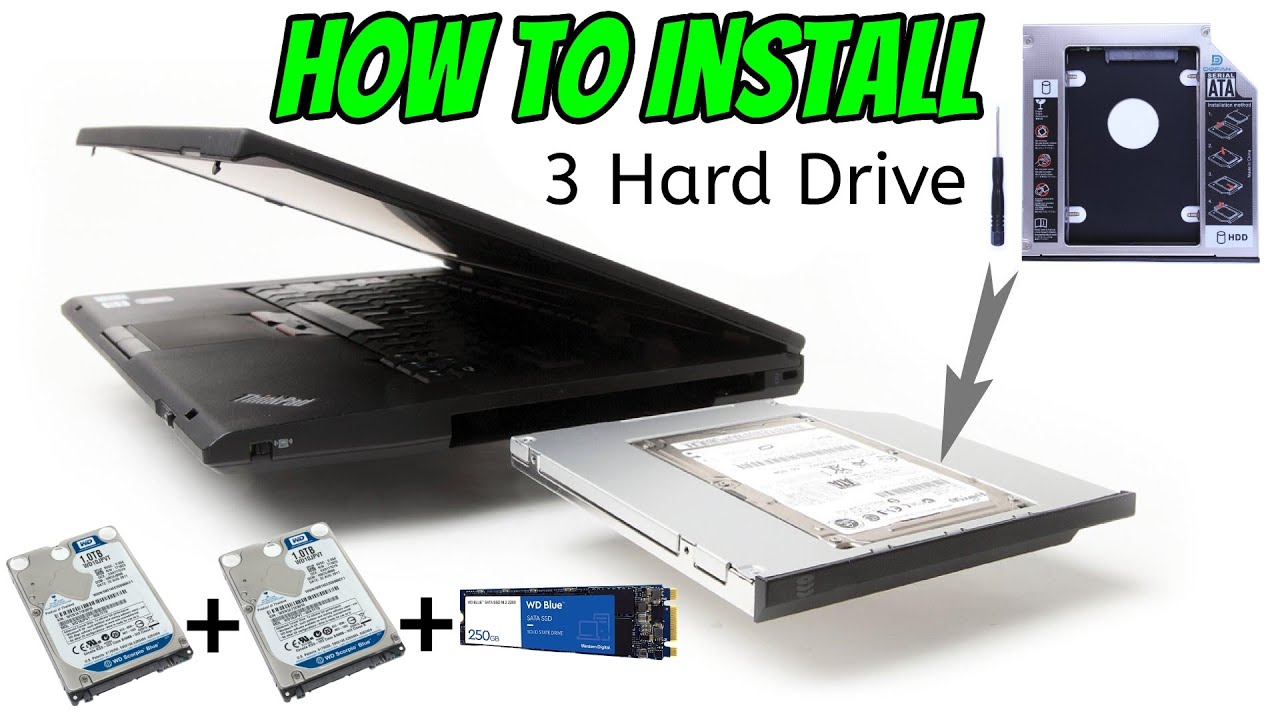 How To Install Second HDD Caddy ? - 3 Hard Drive In 1 Laptop | Dual ...