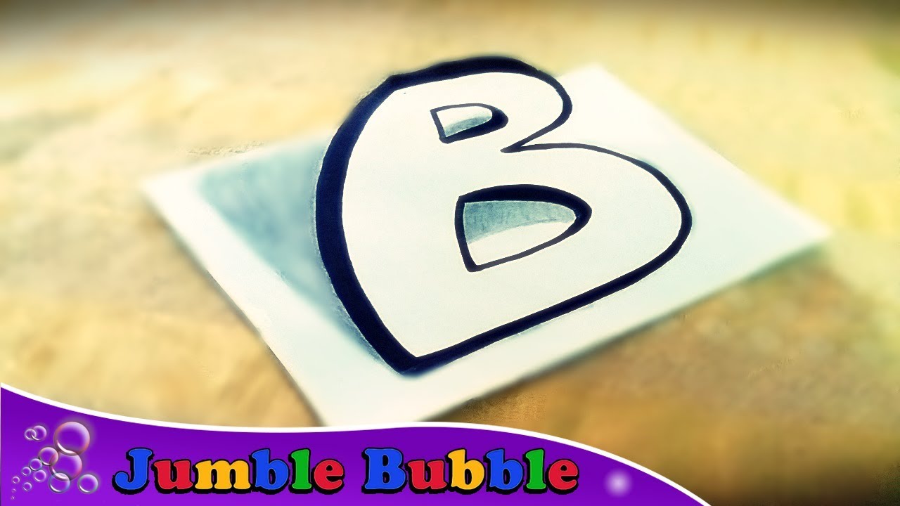 HOW TO DRAW 3D ILLUSION OF LETTER 'B'| ANAMORPHIC ILLUSION | 3D ART ...