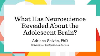 What Has Neuroscience Revealed About the Adolescent Brain?