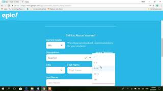 Creating an account on getepic Online library