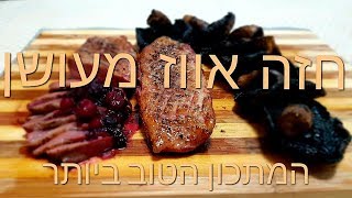 חזה אווז מעושן בתוספת רוטב פירות יער . גריל טרייגר  המתכון הטוב ביותר של אורחן