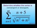 Determine if series converges or diverges {(n+5)/(cbrt(n^7 + n^2))}. Limit Comparison test p-series