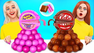 Bubble Gum vs Chocolate Food Challenge | Eating Only 100 Layers of Bubble Gum by Turbo Team