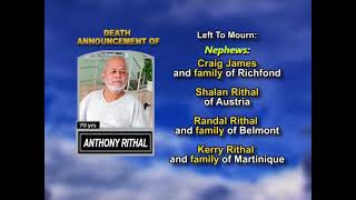 Anthony Rithal ~ Long Obituary