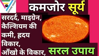 कमजोर सूर्य के लक्षण|सूर्य दोष|पीड़ित सूर्य | सूर्य ग्रहण दोष कैसे ठीक करें | Sun| Surya ka upay|