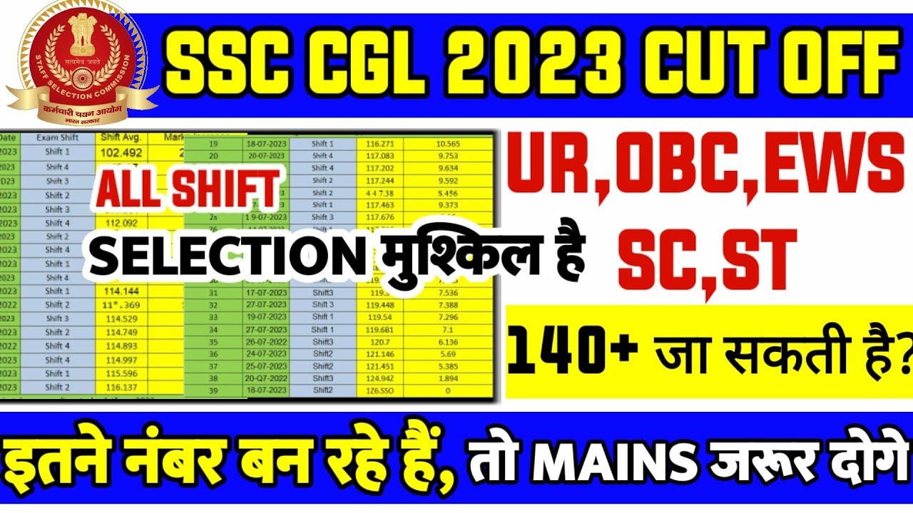 SSC CGL Pre Expected Cut Off 2023|🔥SSC CGL Tier 1 Cut Off 2023|CUT OFF ...