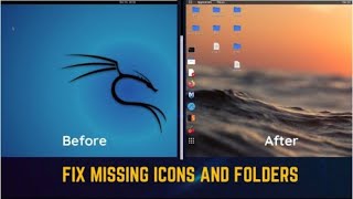 Fix kali linux missing icons and folders | How to recover lost icons from desktop in Hindi