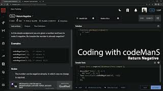Codewars 8 kyu Return Negative Javascript