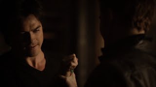 TVD 6x17 - Stefan turned his humanity off, Damon tries to vervain him. "Elena told on me. Shocker!"