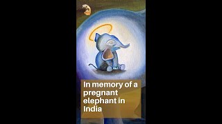 Oil Painting | A Pregnant Elephant was killed in India | #Shorts