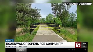 Okemos Road boardwalk reopens after fallen tree forced closure