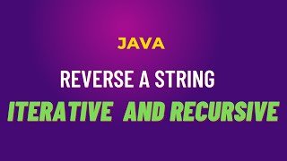 REVERSE STRING | Using RECURSION | Interview Question | JAVA