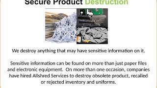 Product Destruction Services- Allshred services