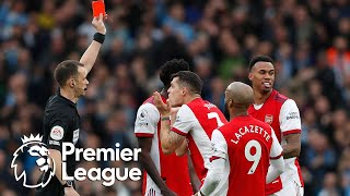 Arsenal's Gabriel sent off after two yellows in two minutes | Premier League | NBC Sports