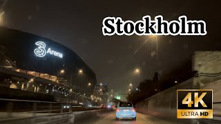 Sweden 🇸🇪, virtual tour 4k- Stockholm driving tour at night 2025