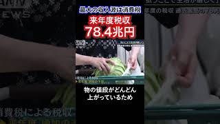 最大の収入源は消費税！来年度税収78.4兆円 #消費税 #税収 #税金 #自民党 #日本政府 #日本経済 #増税 #法人税 #定額減税 #所得税 #物価高騰  #税収 #還元 #財務省 #国民民主党