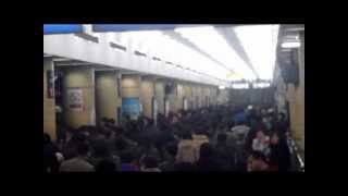 Throngs of people: Beijing Subway