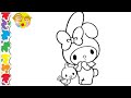 How to draw my melody💓💞 | Sanrio | cute easy melody drawing tutorials | easy melody drawing