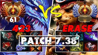 [Patch 7.38] 423 (DRAGON KNIGHT) Carry vs ERASE (PANGOLIER) Mid - Epic Battle Of Pro Dota 2 Players