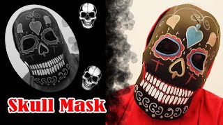 skull face mask out of paper | halloween mask | masquerade mask | skull mask | paper mask craft