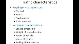 TRAFFIC ENGINEERING - Traffic characteristics