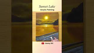 Sunset Lake / Acrylic Painting #shorts