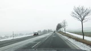 Driving Through The Snow in Germany ( ព្រិលធ្លាក់តាមផ្លូវ ប្រទេសអាឡឺម៉ង់