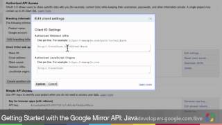 Getting Started with the Google Mirror API:JAVA - Google Glass Channel