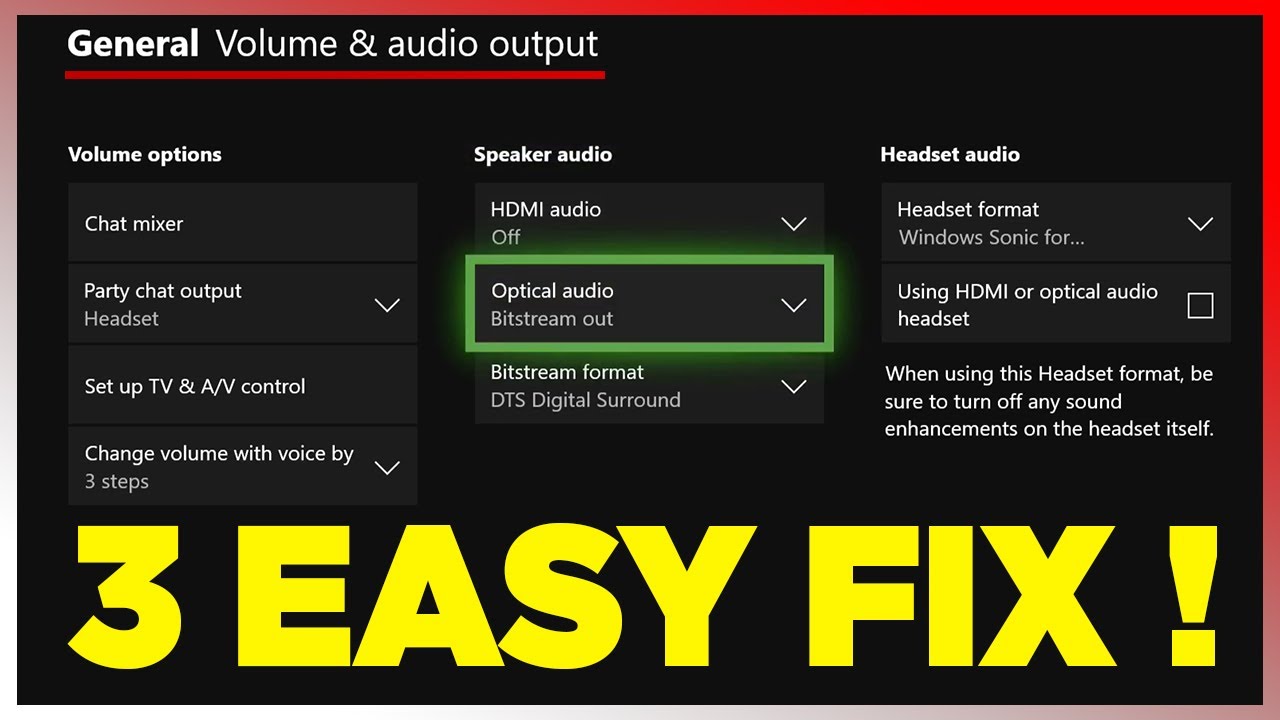 🔇 FIX XBOX ONE AUDIO PROBLEM | 3 EASY METHODS - YouTube