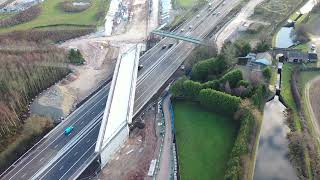 HS2 Construction -  M42 'Marston Box' Bridge, North Warwickshire - 2023-01-02 - Part 1