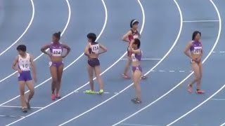 2014国体東京都代表選手選考会　陸上少年女子B 100m 決勝　福田真衣　西村琴葉