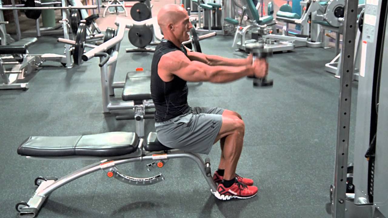 Seated Dumbbell Front Raise - YouTube