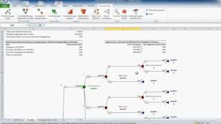 PrecisionTree Schnellstart-lernprogramm- Schritt 3: Werte und Warschein-lichkeiten eingeben