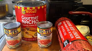 Rotel \u0026 Nacho Cheese Dip #Rotel #Rico #groundbeef #Doritos