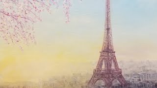 Eiffel Tower "Springtime in Paris" Acrylic Painting LIVE Tutorial
