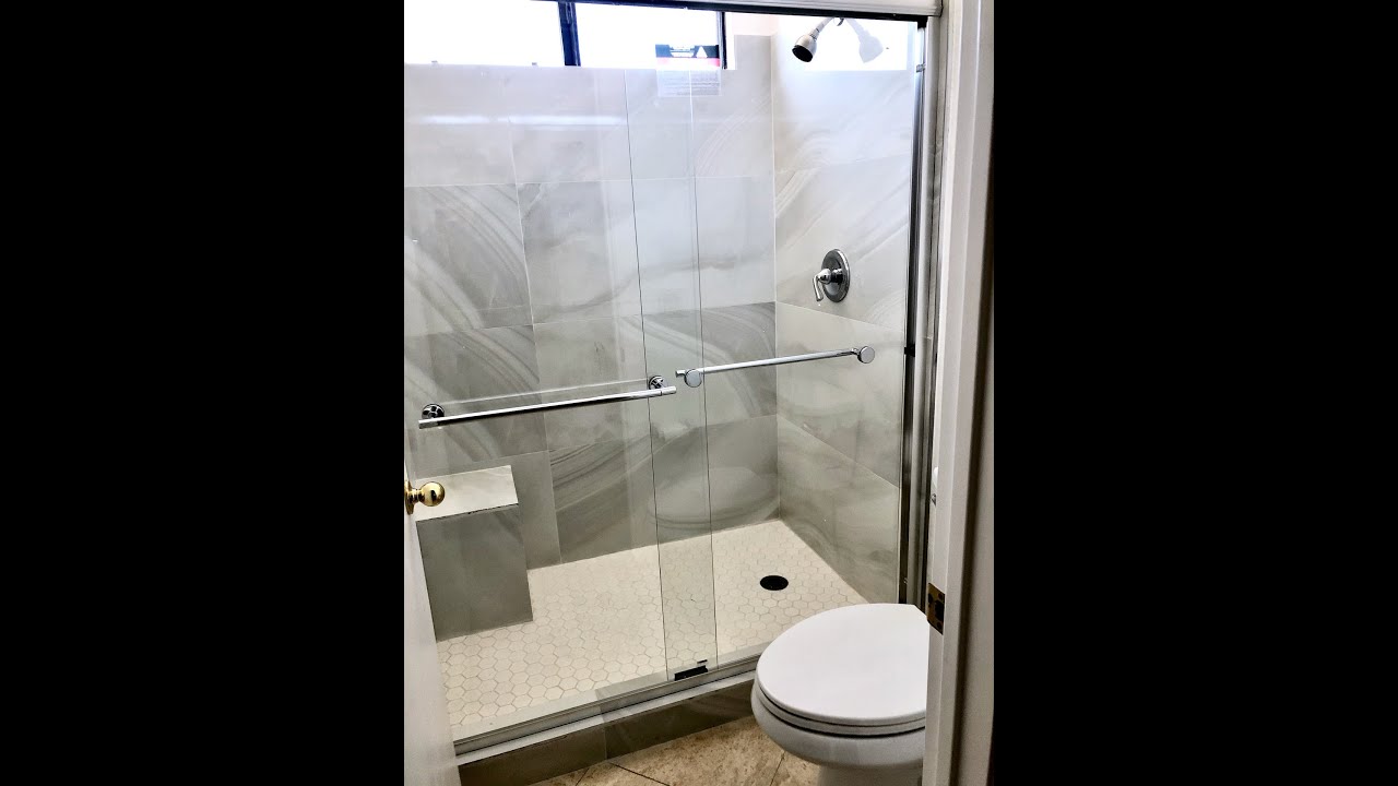 Installing Delta Simplicity Sliding Shower Door - YouTube