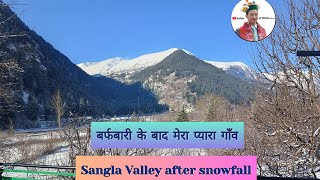 बर्फबारी के बाद मेरा गाँव || Sangla After Snowfall || Himachal ||  @tribalaacho