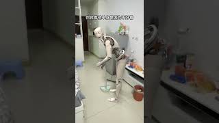 Housekeeping robots sweeping the floor   Robots in rural China