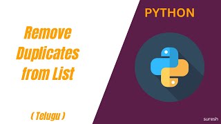 How to Remove Duplicates from List | Python | Telugu