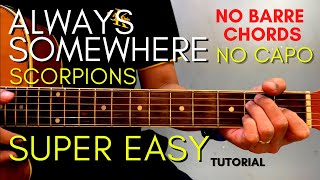 ALWAYS SOMEWHERE - SCORPIONS CHORDS (EASY GUITAR TUTORIAL) for BEGINNERS