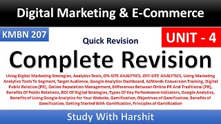 Unit - 4 Digital Marketing And E-Commerce | MBA 2 Semister | AKTU | KMBN 207 / Complete Revision