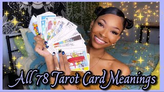 ALL 78 TAROT CARD MEANINGS! 🪐🔮🧚🏾‍♀️