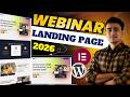 Webinar Landing Page Design 2026 - Using Elementor Flexbox (WordPress & Elementor For Beginners)