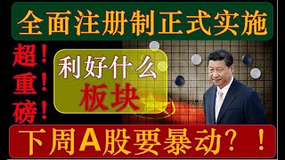 劲爆重磅利好！A股全面注册制正式实施！直接利好哪些板块？下周市场要暴动？！（2023/2/19股市分析）【中文字幕】