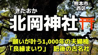 熊本名所34  熊本市西区　北岡神社⛩  ✨願いが叶う千年の夫婦杉✨「良縁まいり」✨ご利益　縁結び・安産✨肥後の古名社✨スサノオノミコト　クシナダヒメ　その御子八柱の神を祀る✨