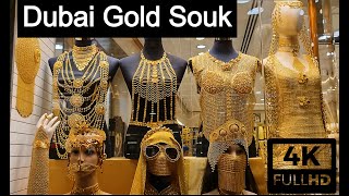 [4K] Dubai Gold Souk | Dubai Gold Market | Latest Gold styles