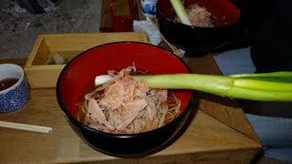 大内宿の高遠そば（ねぎそば）　福島県会津　Takato soba (buckwheat noodles of Ouchijuku)